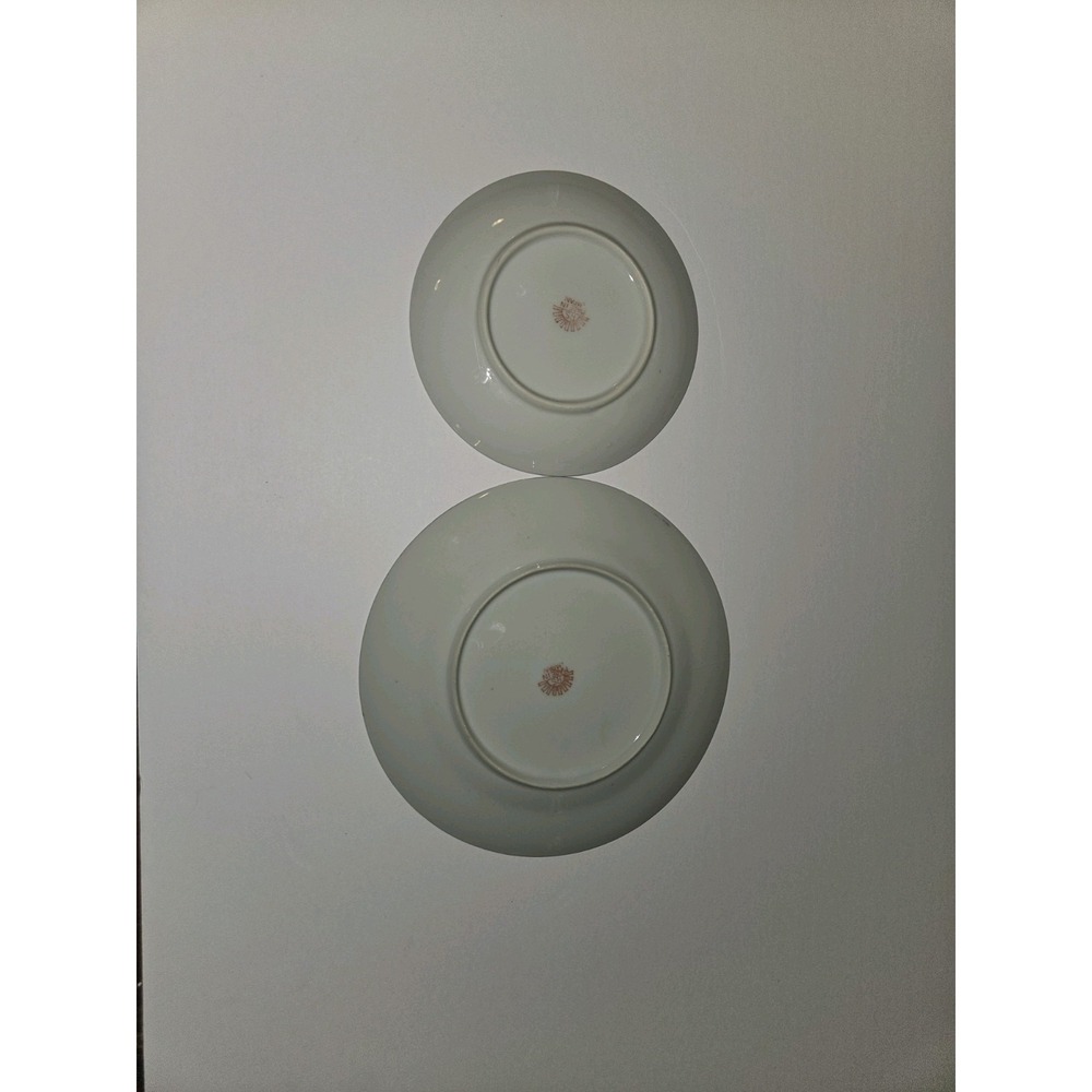 Vintage‎ Lusterware Blossoms Plates Set Of 2 One Salad One Dessert - Picture 3 of 3